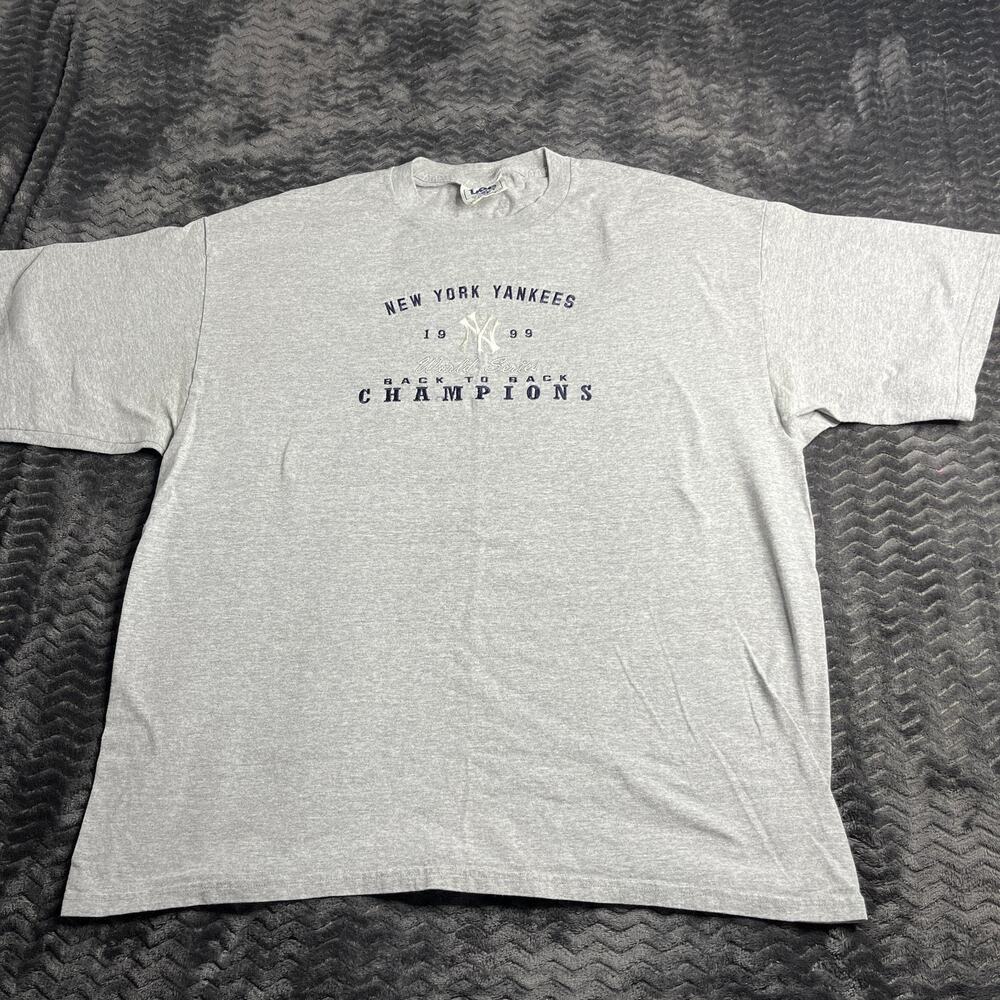 Vintage New York Yankees Shirt Mens 2XL Gray 1999 World Series 90s Lee Tee